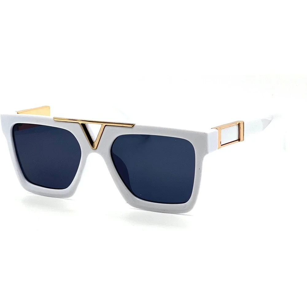 White Rectangular Sunglasses Womens Fashion Eyewear Celebrity Style Lentes Mujer